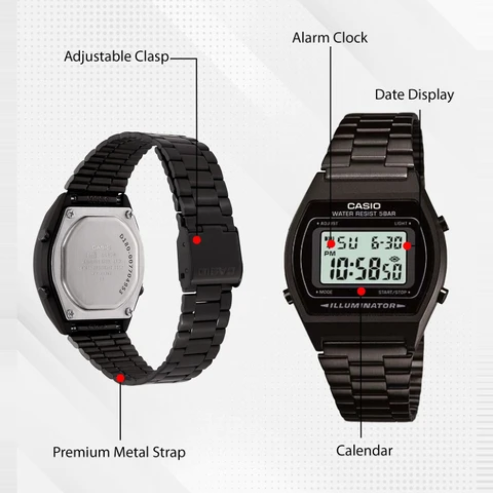 Casio Vintage Black Unisex Watch D180 B640WB-1ADF
