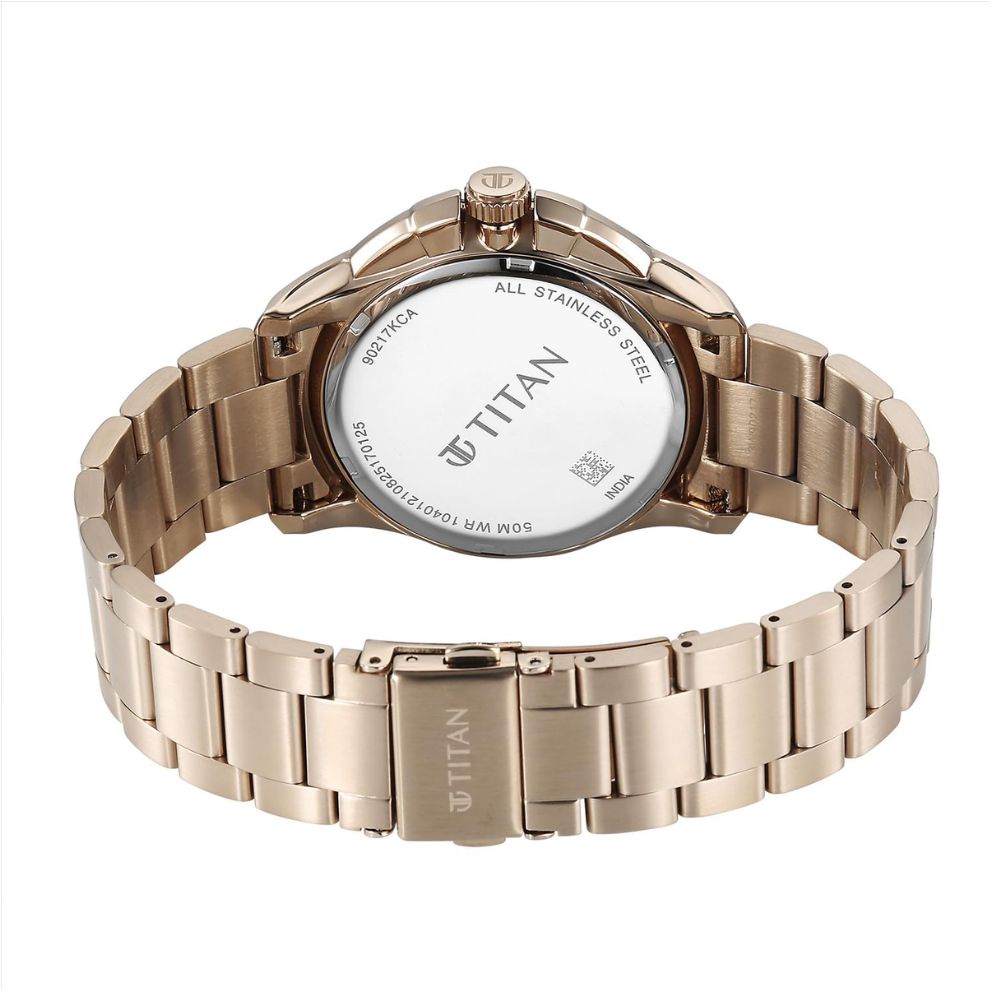Titan Classique Four Eye Carnation Gold Men's Watch 90217KM02