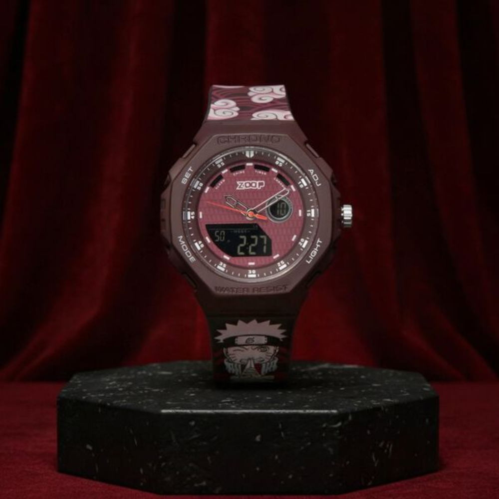 Zoop Naruto Ana-Digi Maroon Watch 16053PP03
