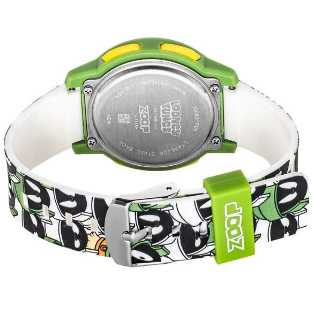 Zoop Looney Tunes Green Case Green Strap Digital Dial Watch For Boys And Girls 16043PP08