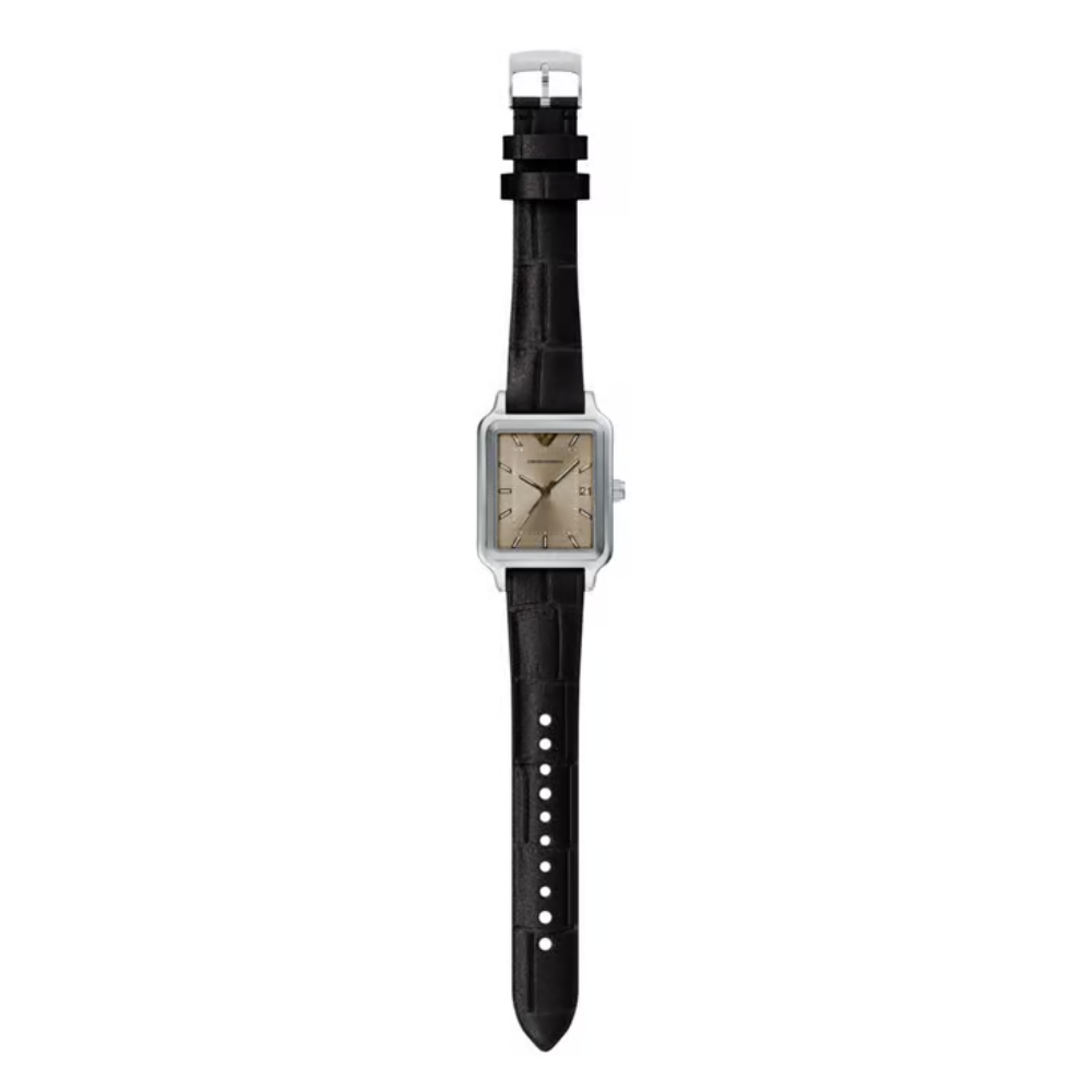 Emporio Armani Beige Dial Men's Analog Leather Watch AR11756