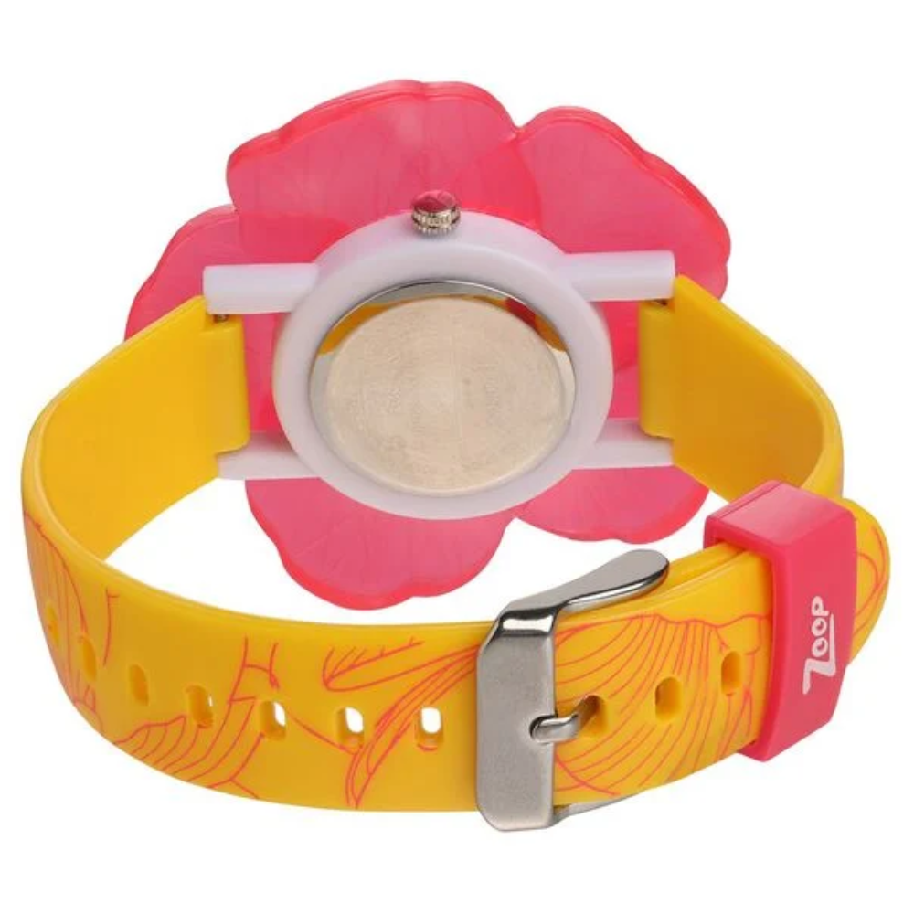 Zoop Disney Princess White Dial Yellow Strap Analogue Watch for Girls Kids NSC4006PP05