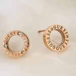GUESS Circle Lights Rose Gold-Plated Women's Earrings UBE03173RG