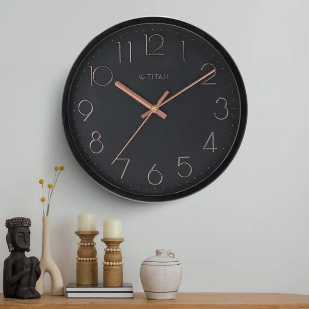 Titan Classic Black Wall Clock NTW0003PA01A