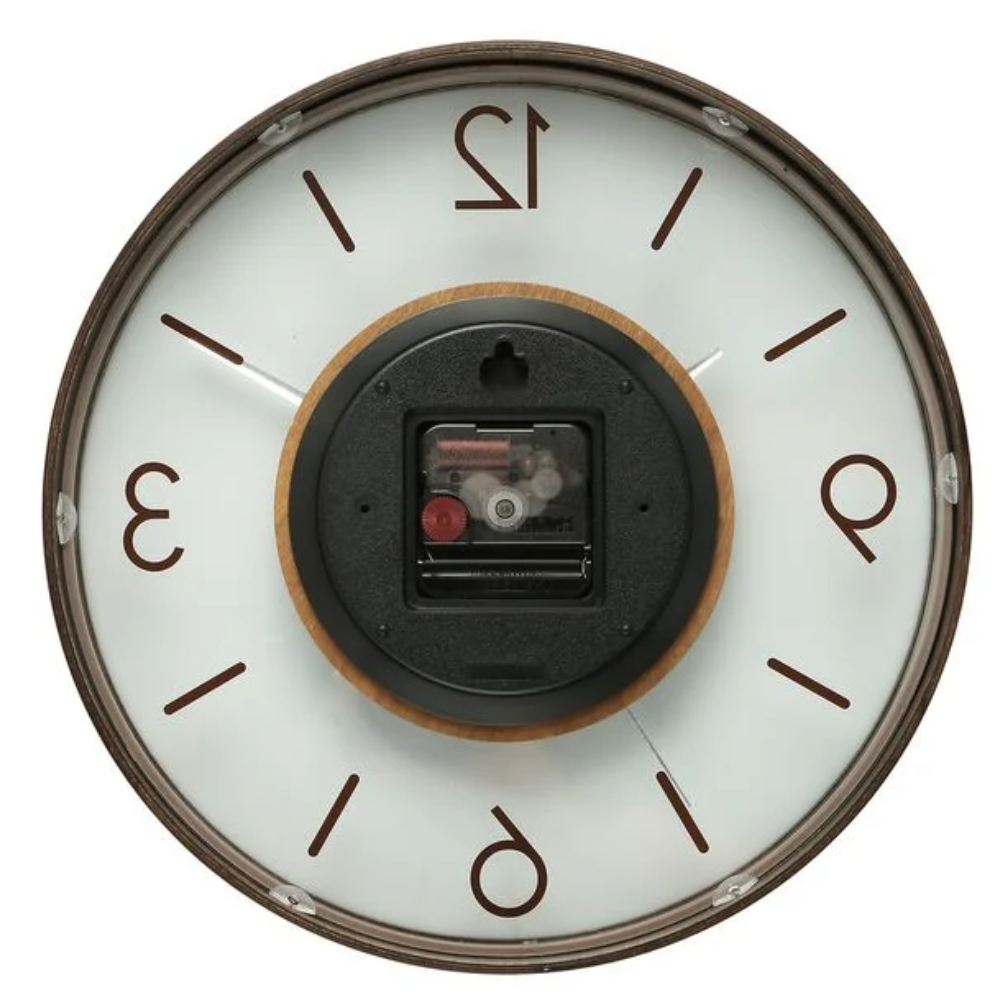 Titan Glass-Wood Fusion Brown Dial Wall Clock W0089WA01