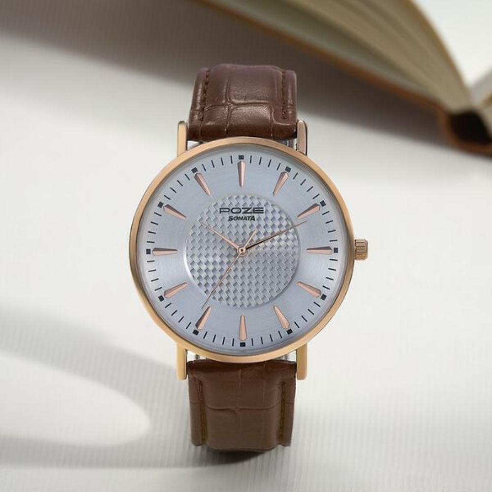 Sonata Poze Silver Dial Men's Watch SP70023WL01W