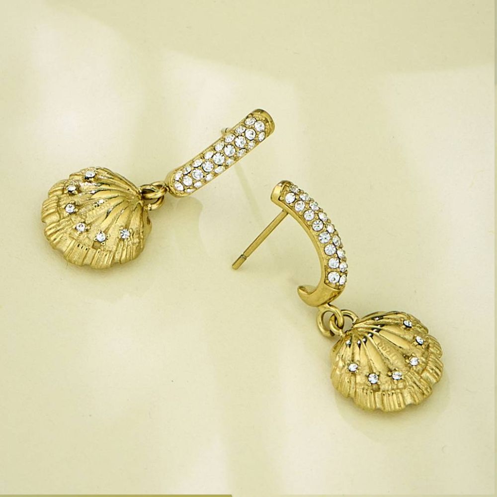 Guess Seashell Gold-Plated Women's Earrings UBE05137YG