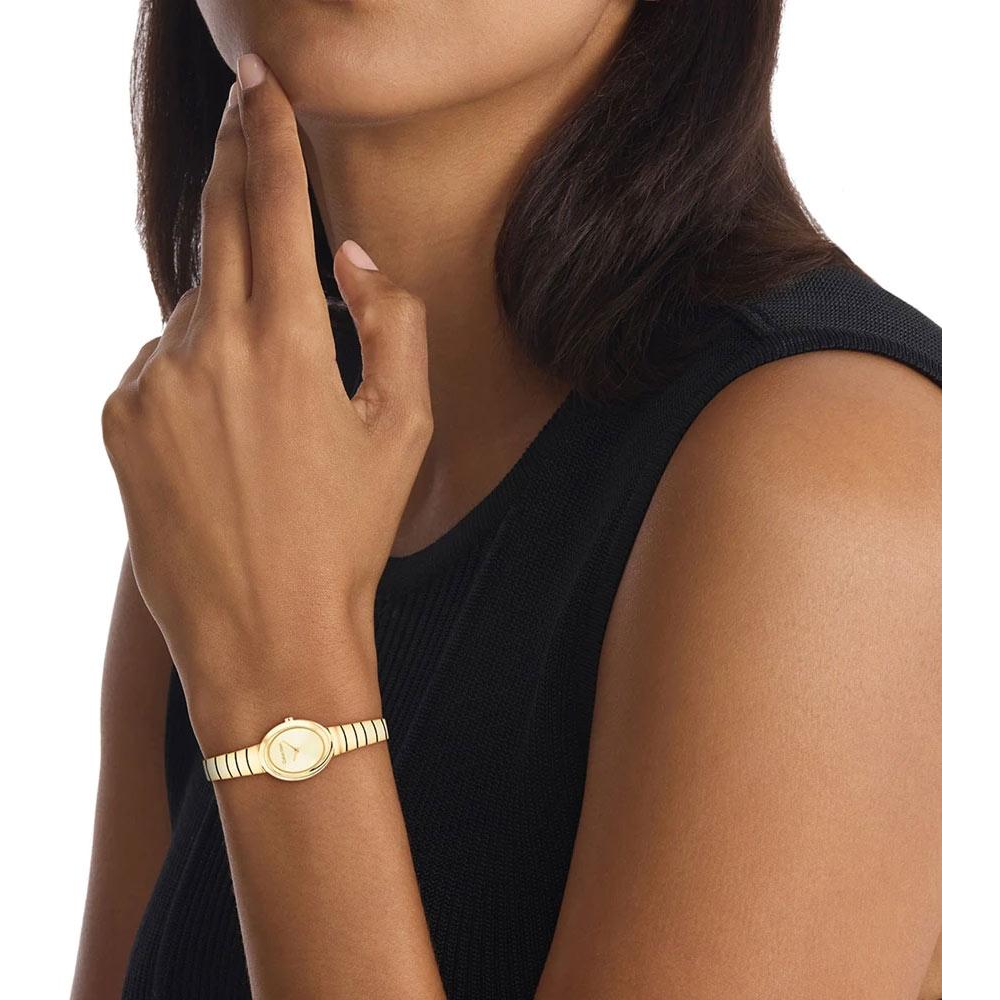 Calvin Klein Twisted Bezel Gold Dial Women's Analog Stainless Steel Watch 25100147