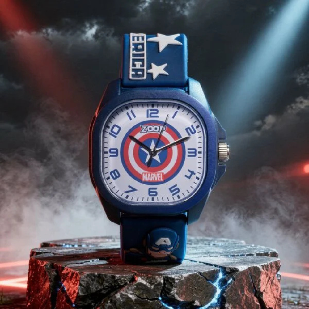 Zoop Marvel Captain America Dial Blue Strap Boys Kids Analog Watch 16045PP01