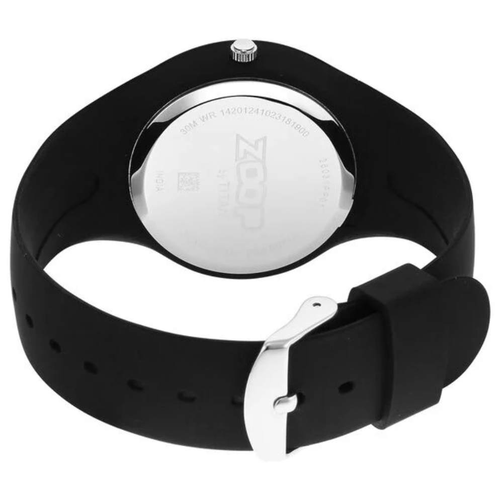 Zoop Black Dial Black Strap Girls Kids Analog Watch 26031PP01W
