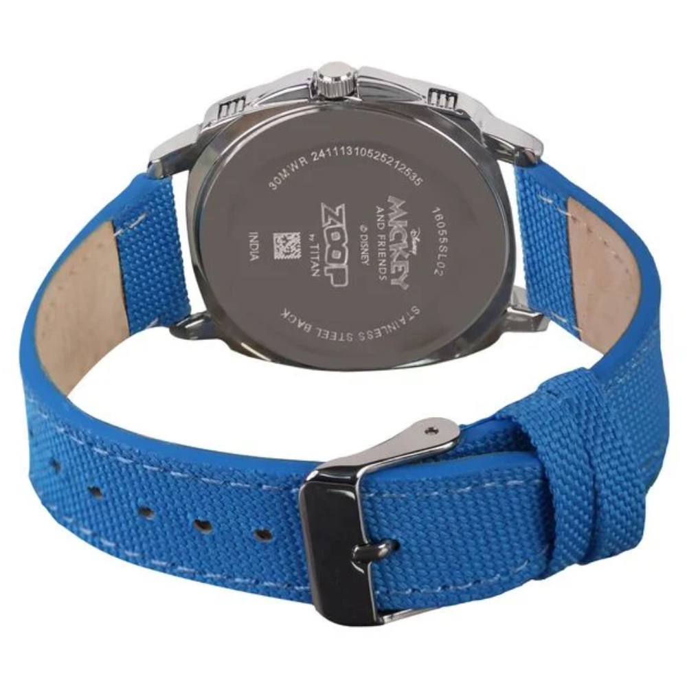 Zoop Disney Donald Duck Silver Dial Blue Strap Boys Kids Watch 16055SL02