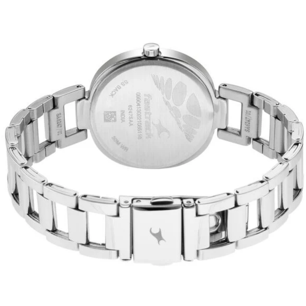 Fastrack Stunners Quartz Analog Silver Dial Watch for Girls - 6247SM01