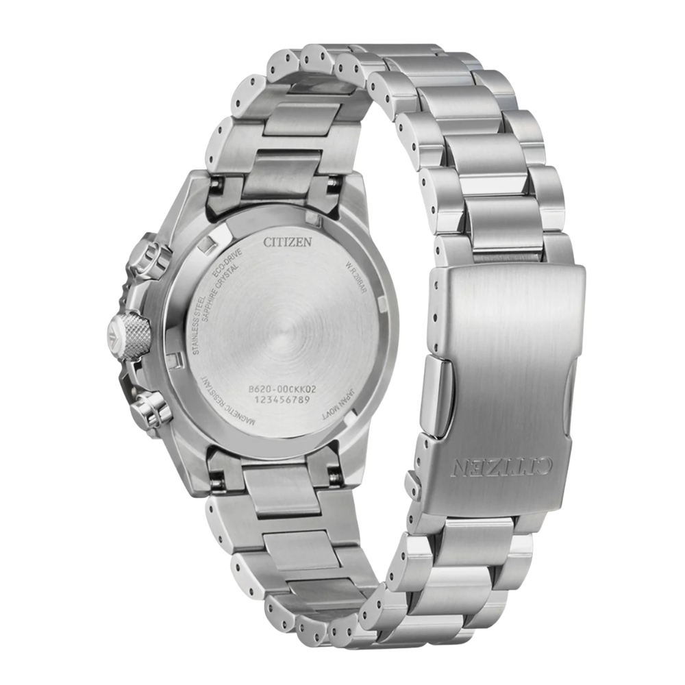 Citizen Solar Black Dial Men's Chronograph Stainless Steel Watch CA4664-60E