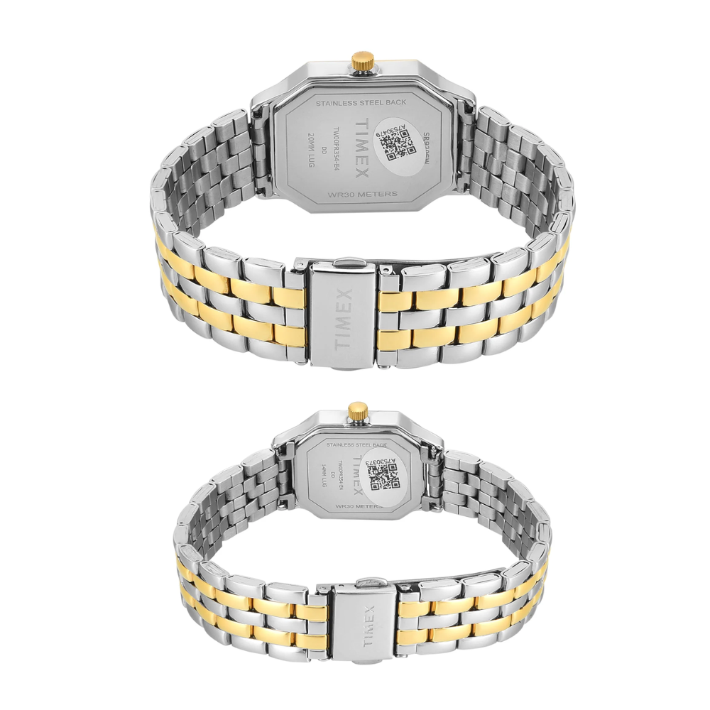 Timex Pair Silver Gold Unisex Watch TW00PR354