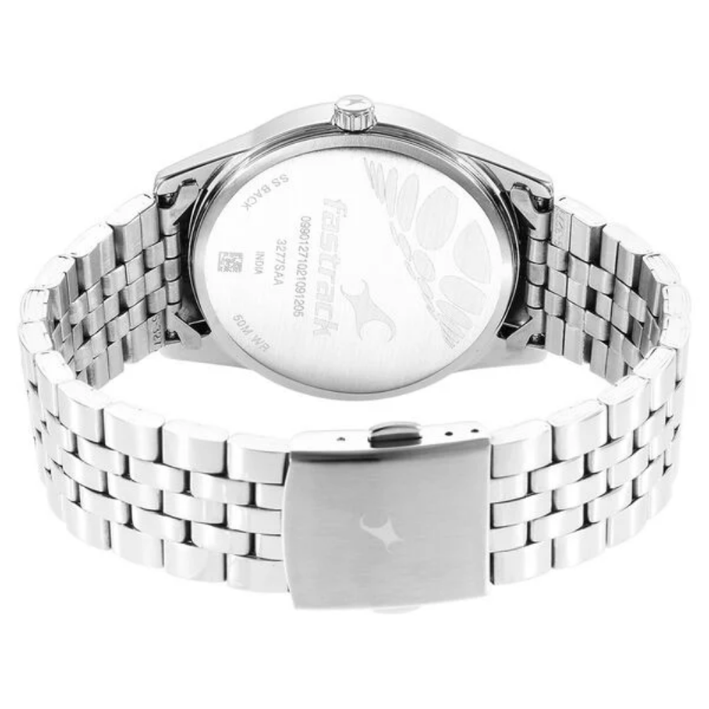 Fastrack Stunners Silver Dial Quartz Analog Watch for Guys 3277SM01