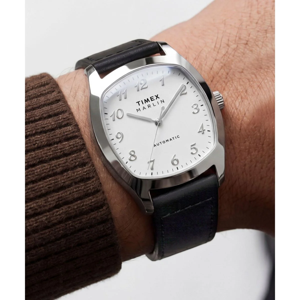 Timex Marlin Tonneau White Dial Mechanical Automatic Men's Watch - TW2Y84300IK