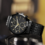 Sonata Magna Black Dial Men's Multifunction Watch 7155NM01