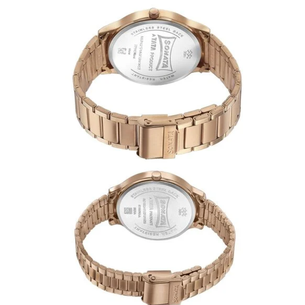Sonata Modern Bandhan Silver Dial Couple's Watch NT7710587050WM02