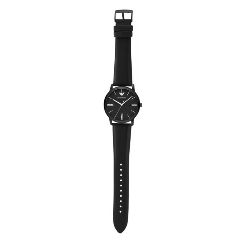 Emporio Armani Minimalist Men's Black Dial Analog Leather Watch AR11573