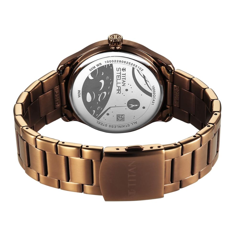 Titan Stellar Brown Men's Watch 10050QM01