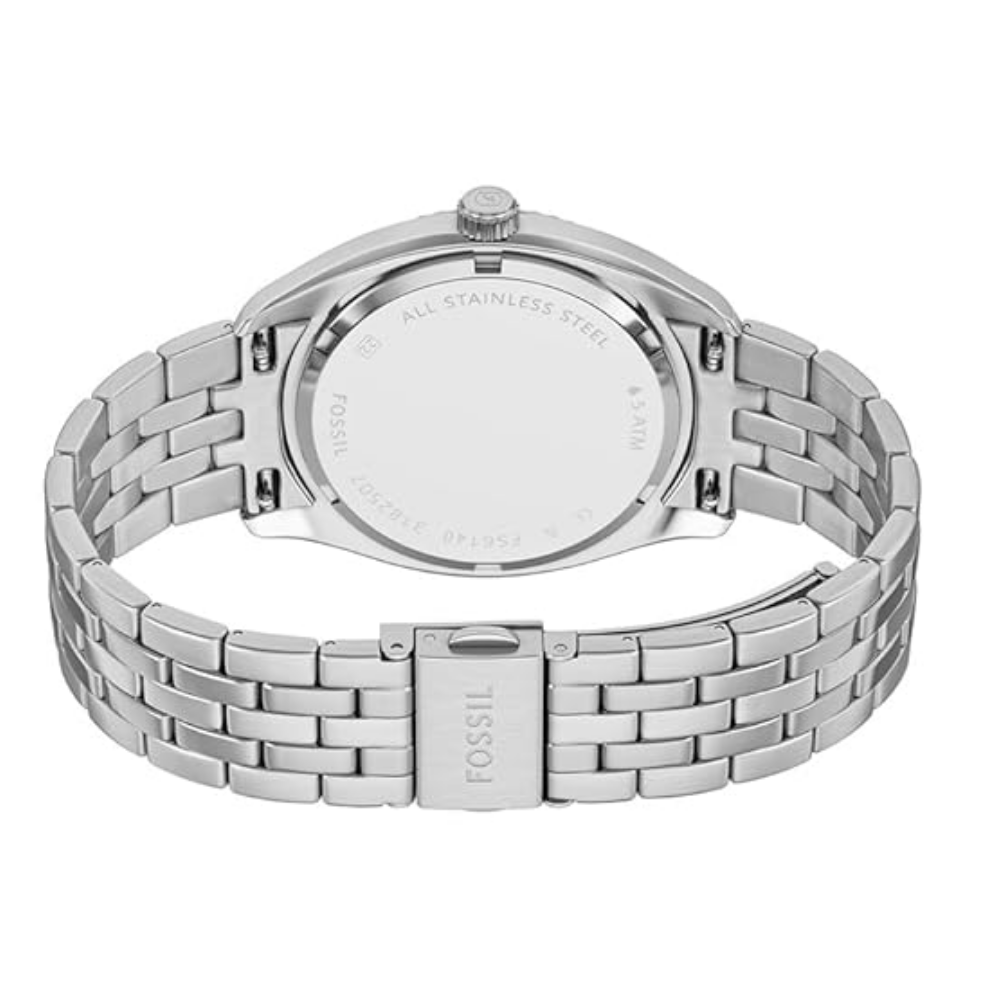 Fossil Campbell Silver Quartz Stainless Steel Men's Watch FS6140