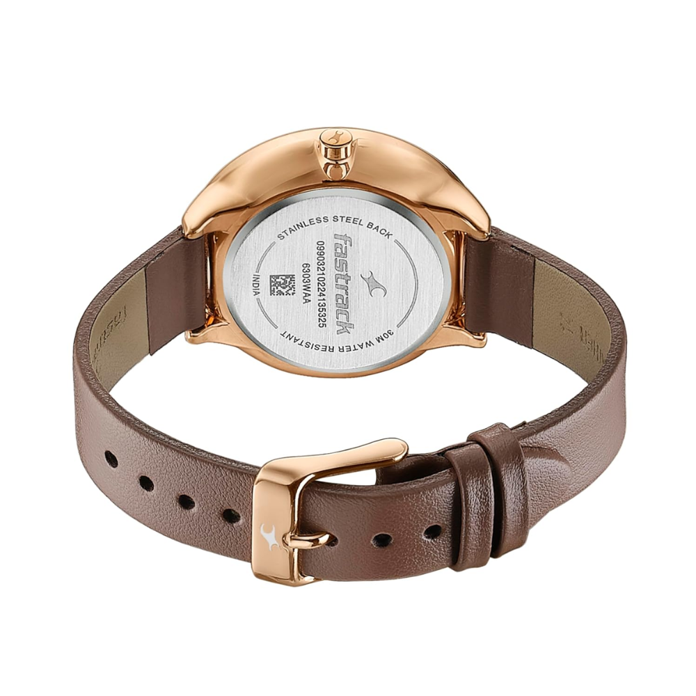 Fastrack Stunners Rose Gold Dial Girls Watch 6303WL01