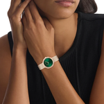 Calvin Klein Twisted Bezel Women's Quartz Green Dial Analog Watch 25100068