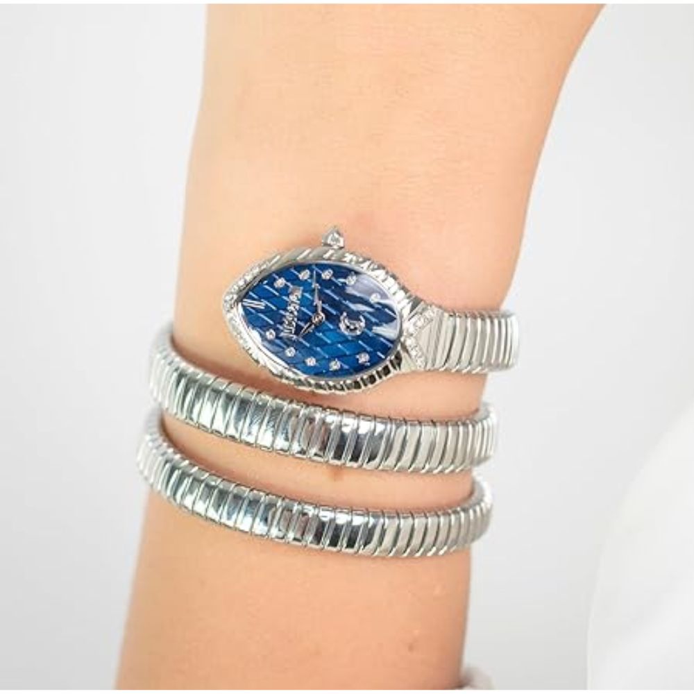 Just Cavalli Specchio Snake Dark Blue Dial Women's Watch JC1L323M0015