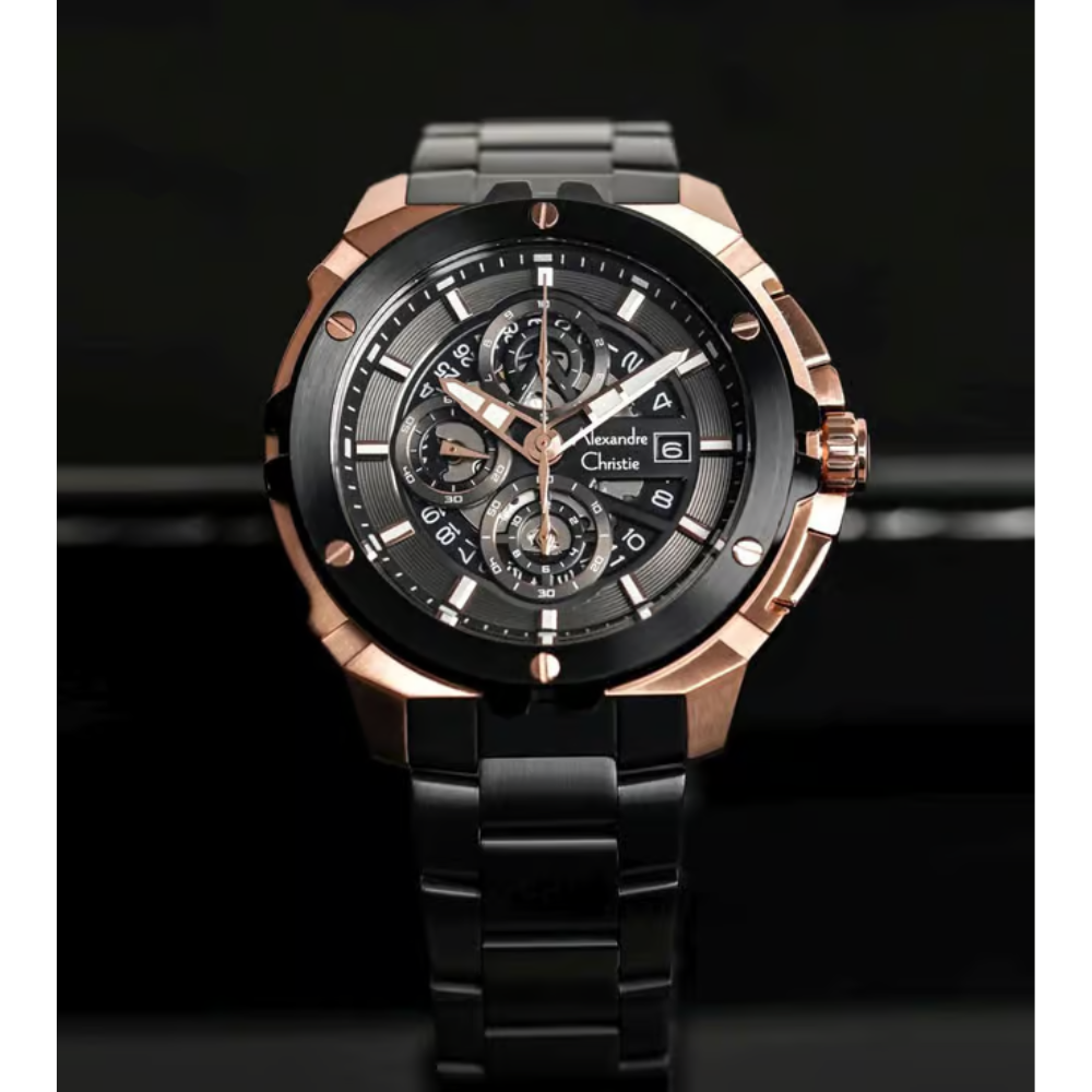 Alexandre Christie Chronograph Black Men's Watch 6692MCFBRBA