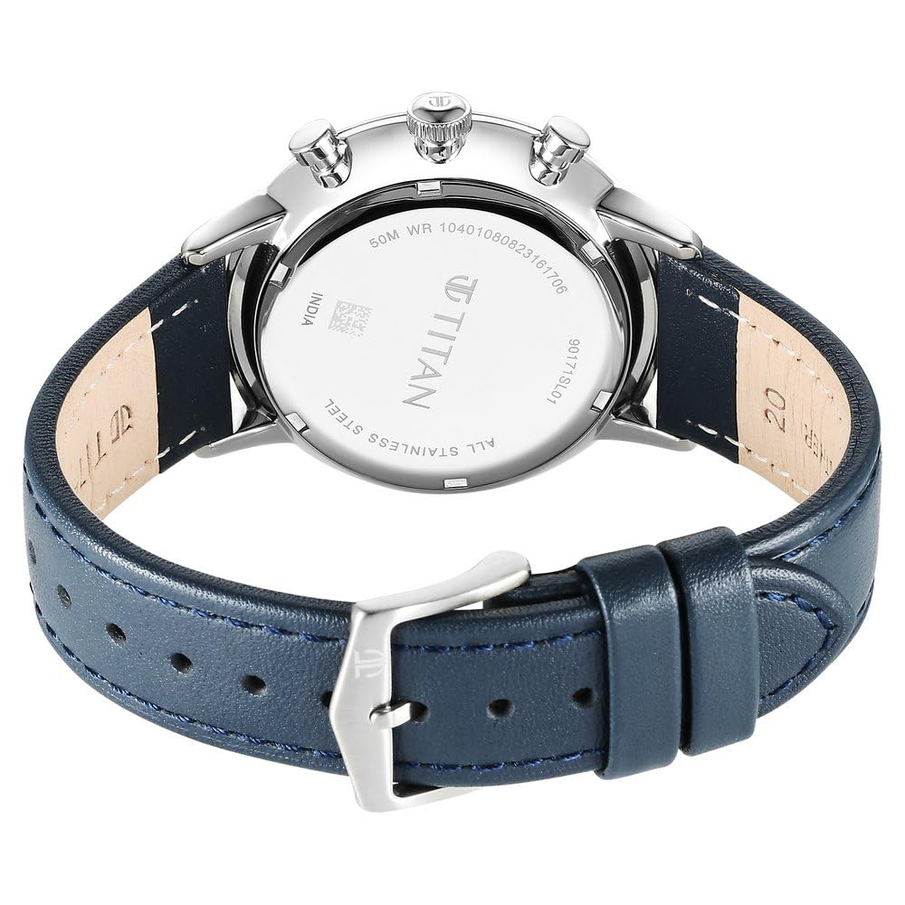 Titan Light Leathers Silver Men's Watch 90171SL01
