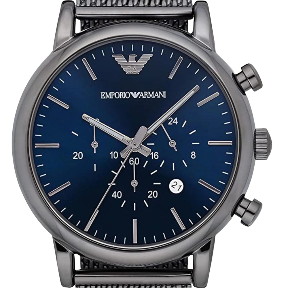 Emporio Armani Luigi Men's Quartz Blue Dial Chronograph Stainless Steel Watch AR1979