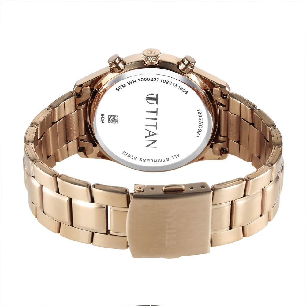 Titan Classique Neo Splash Carnation Gold Men's Watch 1805WM02
