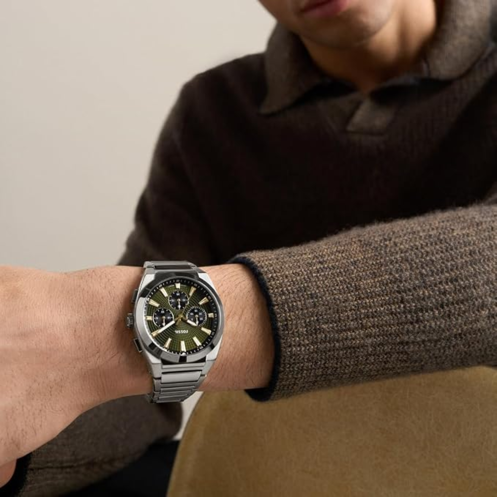 Fossil Everett Green Dial Men's Chronograph Watch FS6183