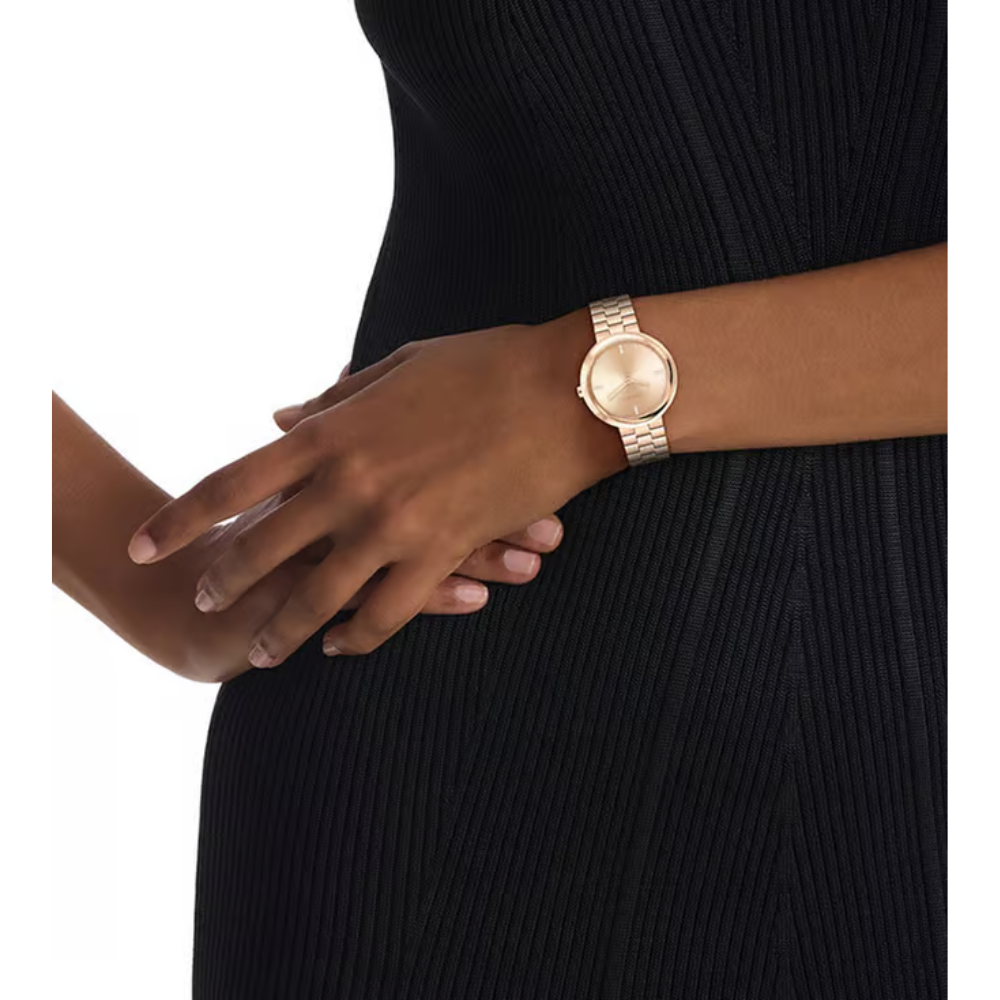 Calvin Klein Twisted Bezel Rose Gold Dial Women's Analog Watch 25100095