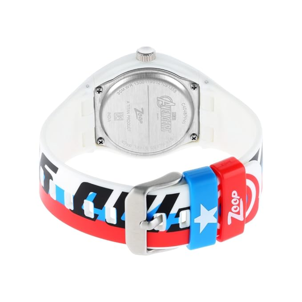 Zoop Marvel Avengers Red Dial White Strap Boys Watch C4048PP45