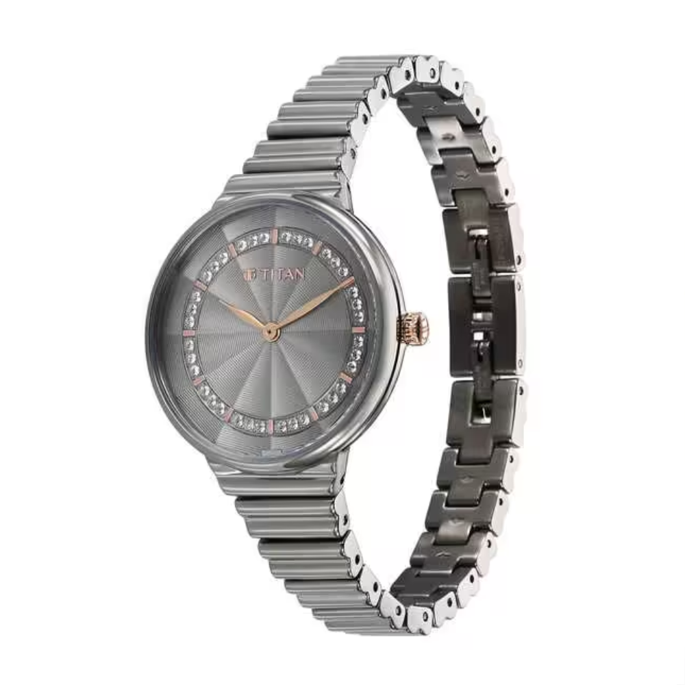 Titan Aura Quartz Grey Women's Watch 95245KM02