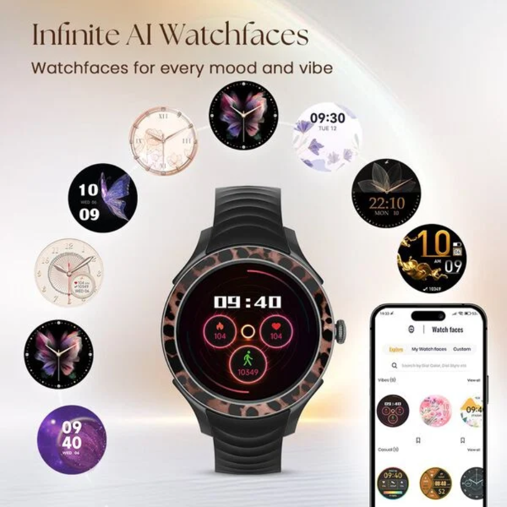 Fastrack Ella Women Smartwatch with 1.2 Inch AMOLED Display 68058NP01