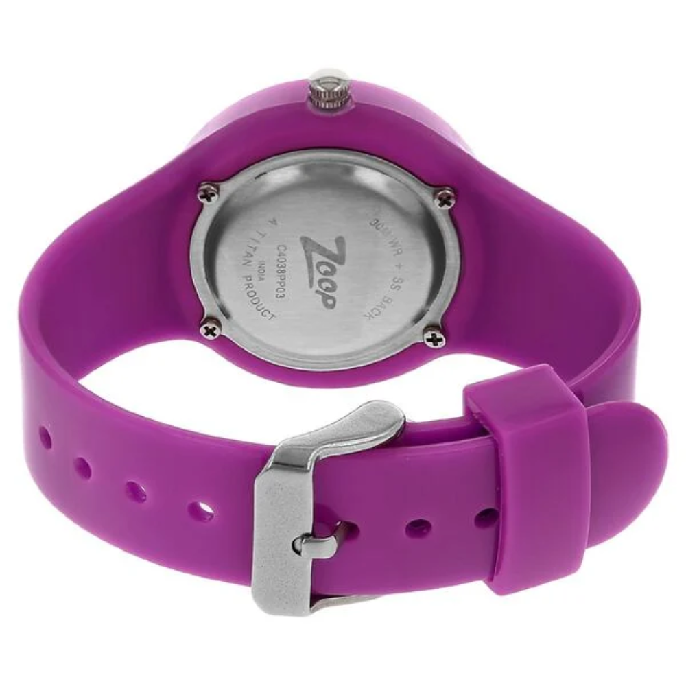 Zoop Pink Dial Purple Strap Girls Kids Analog Watch C4038PP03