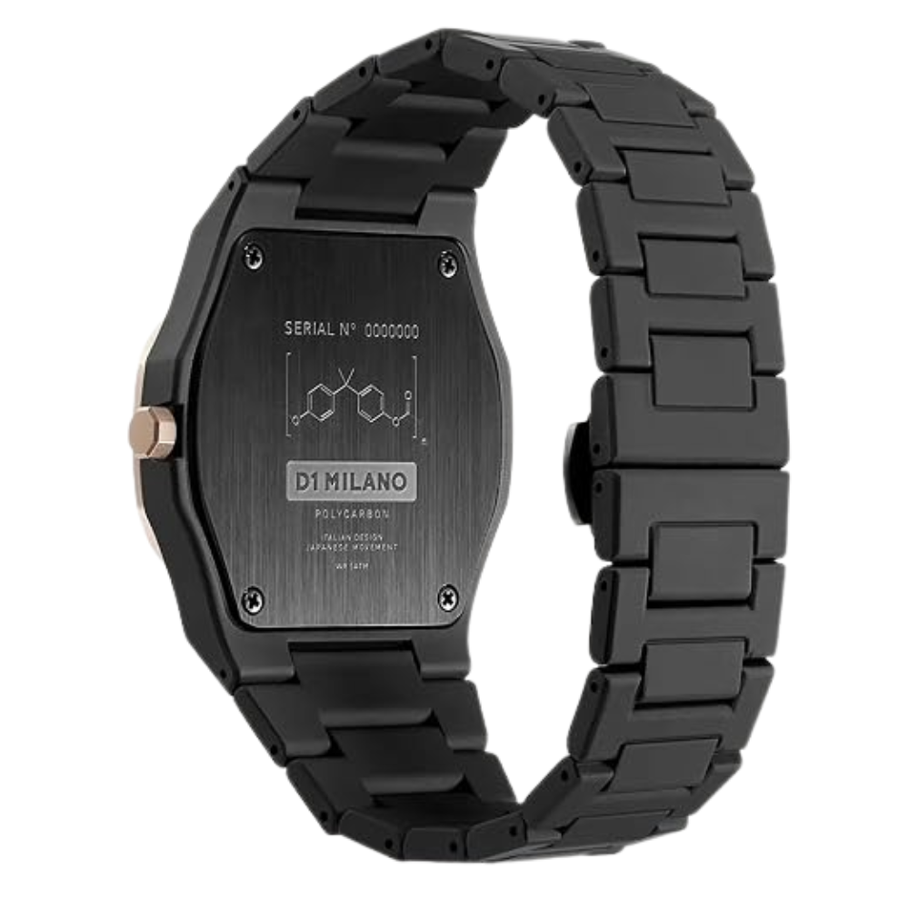 D1 Milano Polycarbon Black Dial Unisex Watch PCBJ35
