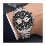 Citizen Solar Black Dial Men's Chronograph Stainless Steel Watch CA4714-55E