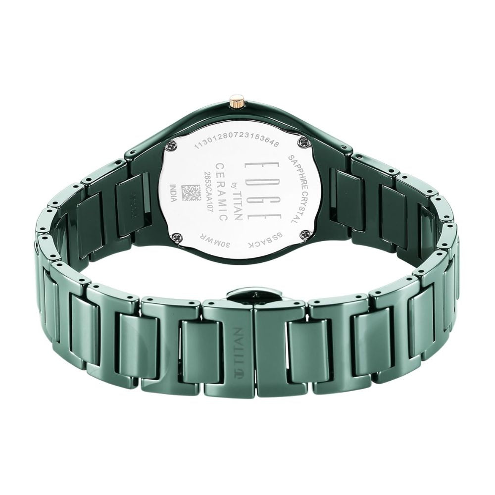 Titan Edge Ceramic Green Women's Watch 2653QC06