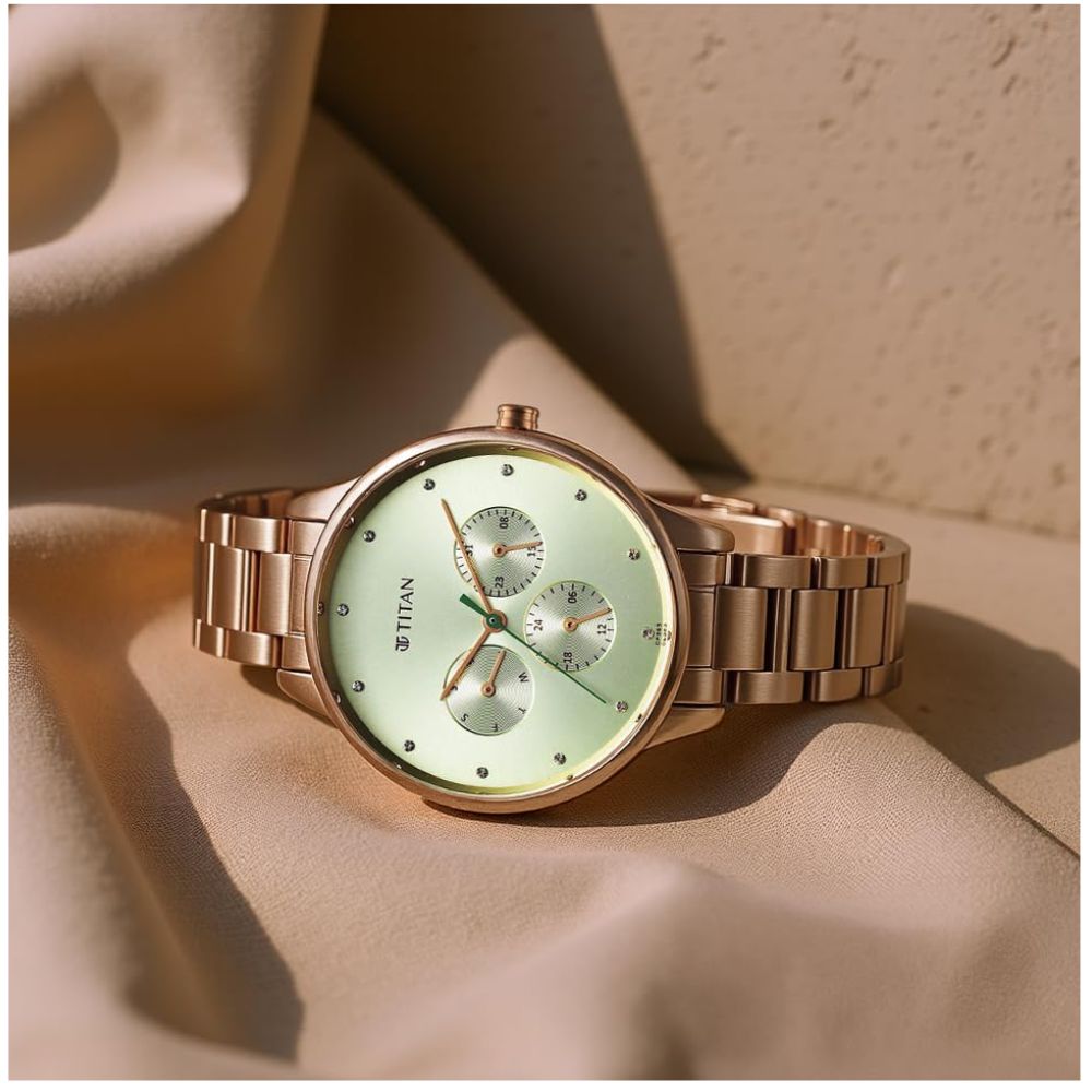 Titan Razzle Dazzle Green Dial Women's Watch 2648WM09