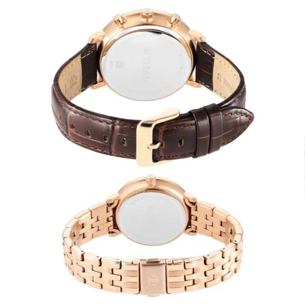 Titan Bandhan Brown Couple Watch 9400794207WZ02