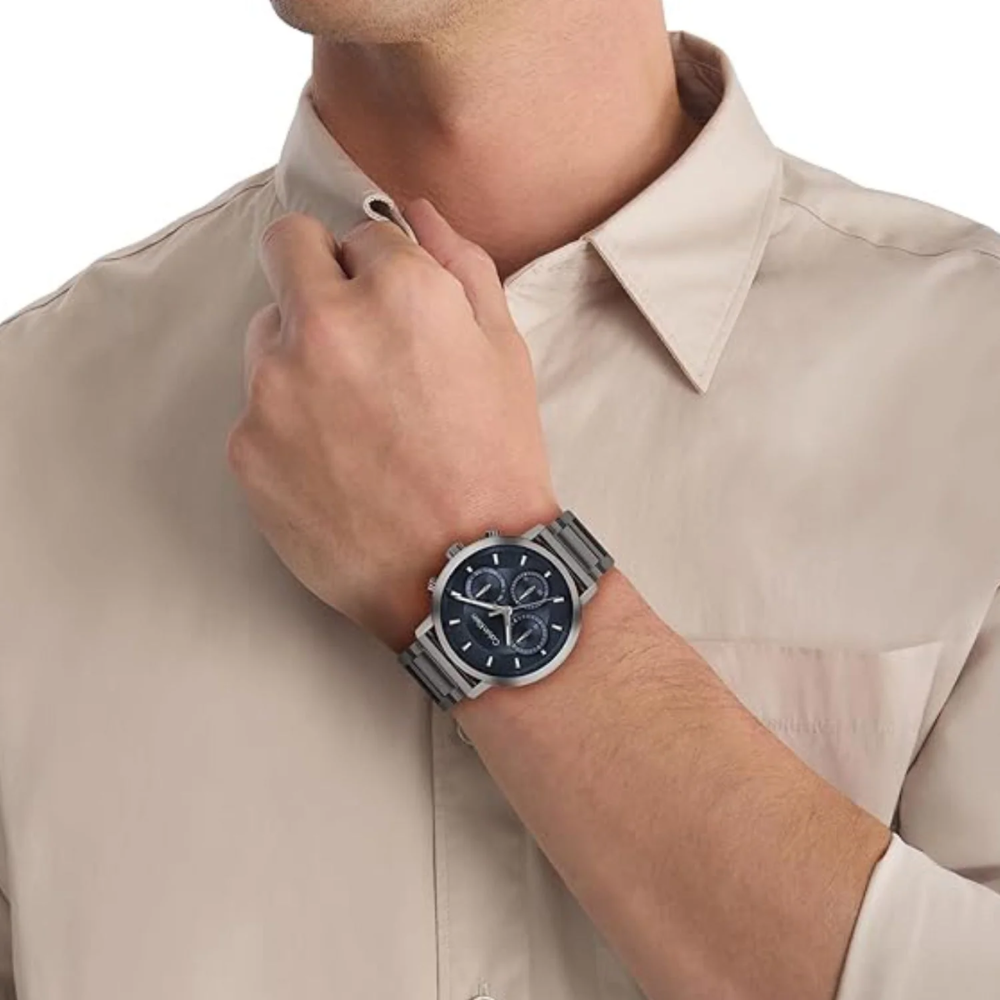 Calvin Klein Gauge Blue Dial Men's Quartz Analog Stainless Steel Watch 25200495