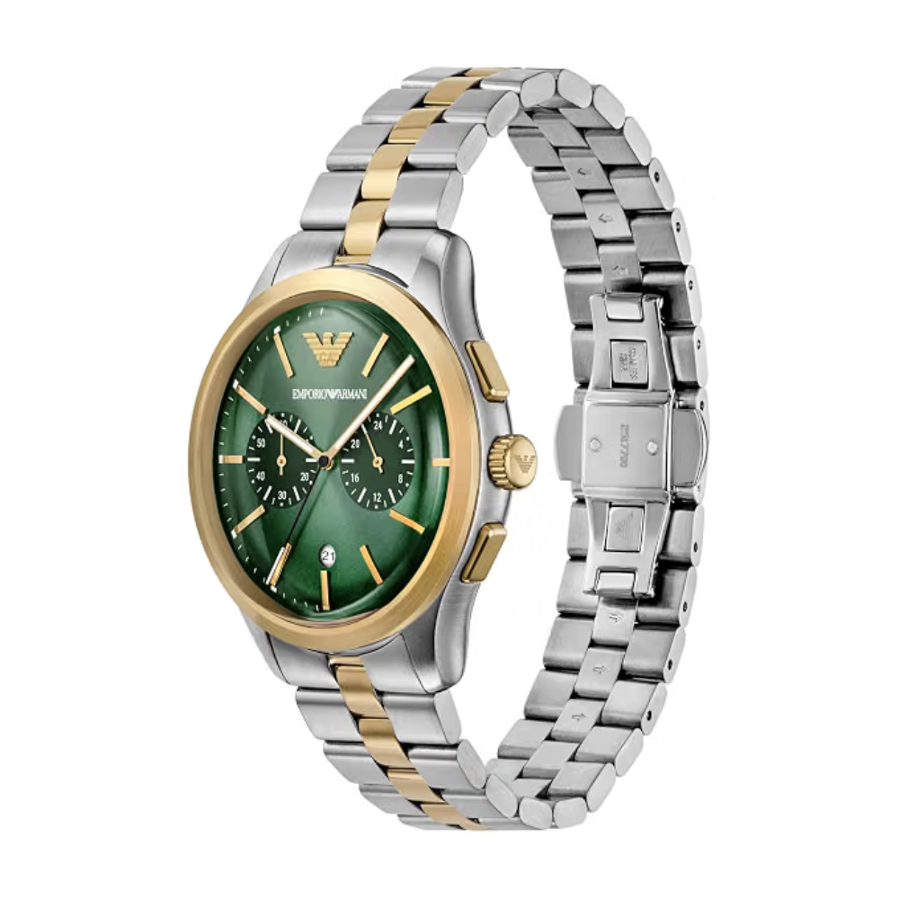 Emporio Armani Green Dial Men's Analog Stainless Steel Watch AR11692