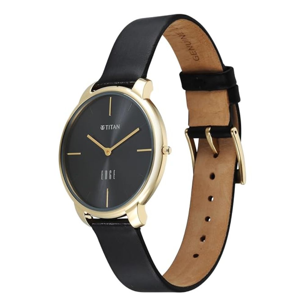 Titan Edge Velora Women's Quartz Analog Satin Leather Strap Watch 2654QL01