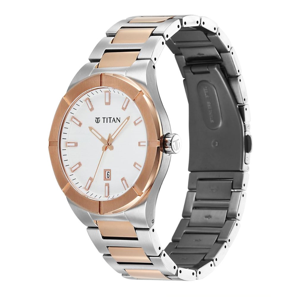 Titan Regalia Marque Rose Gold Dual Tone Men's Watch 90240KM01