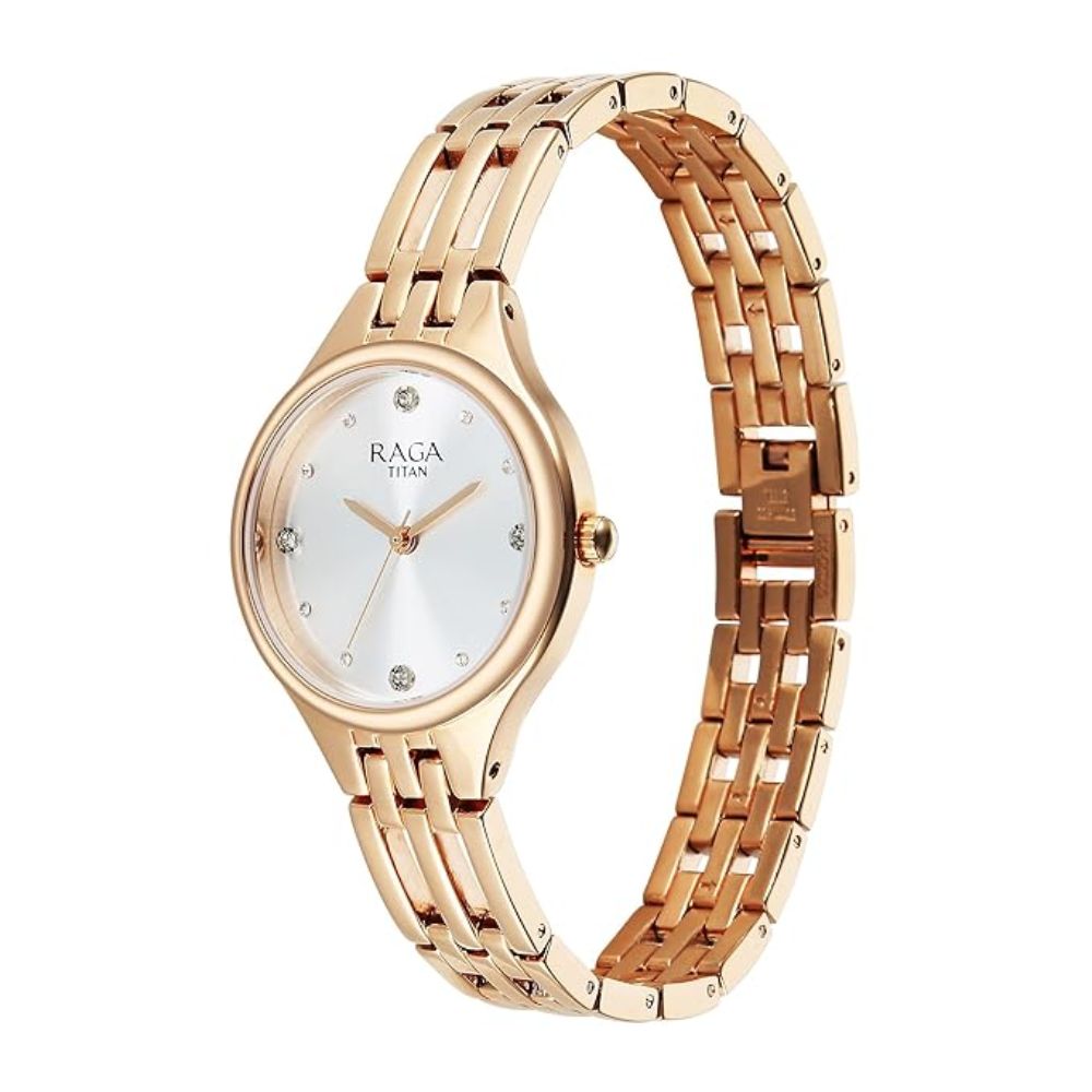 Titan Raga Showstopper 4.0 Rose Gold Colour Women's Watch 95356WM01