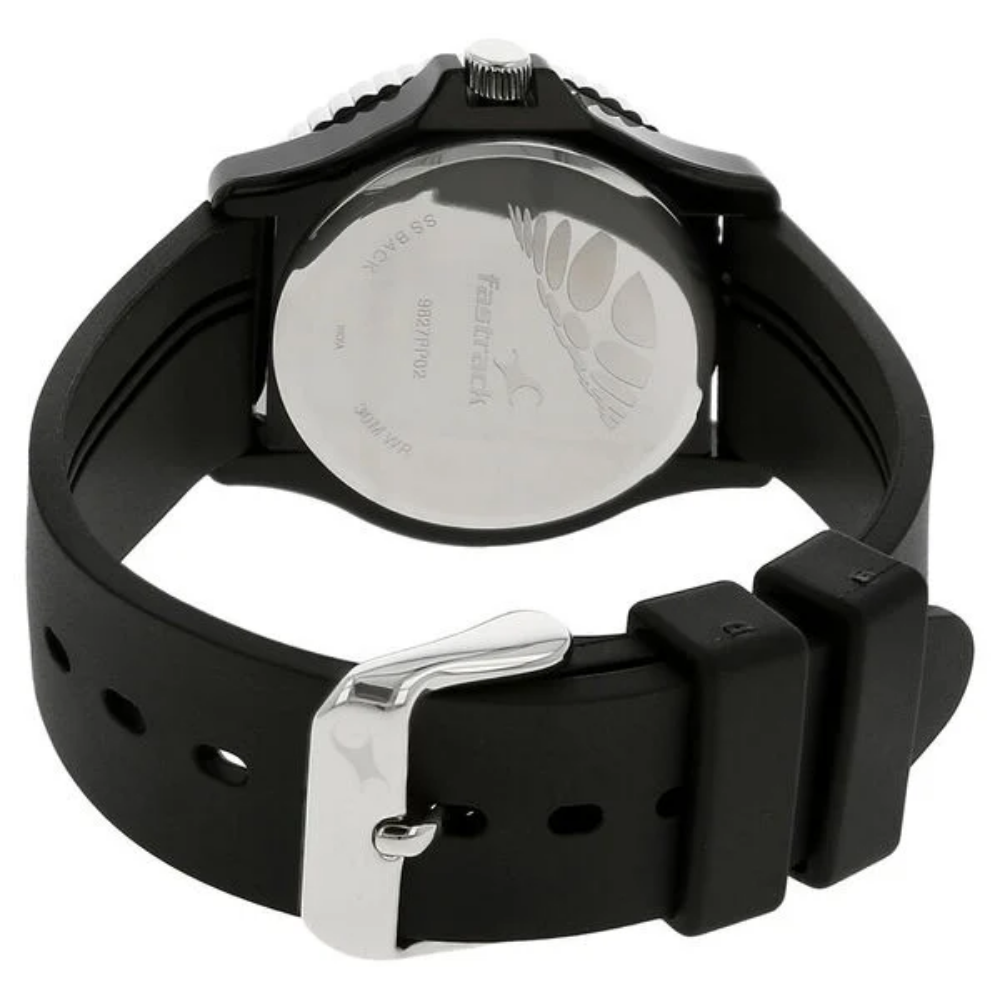 Fastrack Quartz Analog Black Dial Plastic Strap Watch for Girls 9827PP02