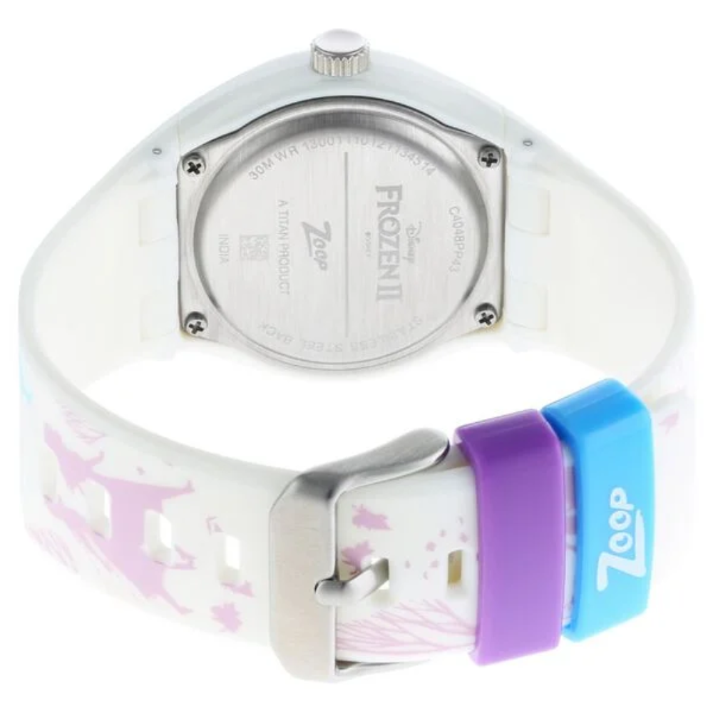 Zoop Disney Frozen Blue Dial White Strap Girls Kids Watch NSC4048PP43